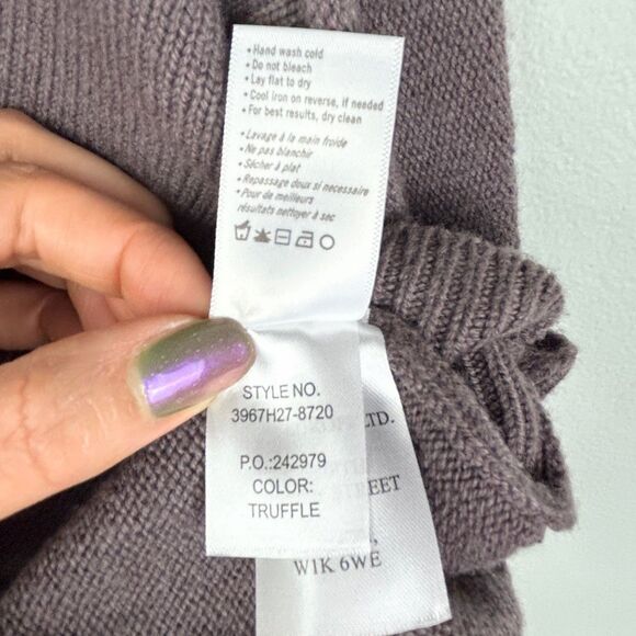 Paige Raundi Cutout Shoulder Sweater Truffle Taupe Wool Knit Turtleneck sz S EUC - Picture 13 of 14